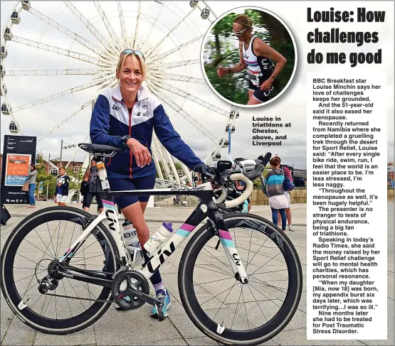  ?? Picture: COLIN LANE ?? Louise in triathlons at Chester, above, and Liverpool