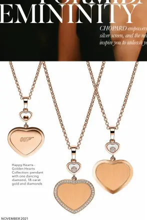  ?? ?? Happy Hearts - Golden Hearts Collection: pendant with one dancing diamond, 18-carat gold and diamonds