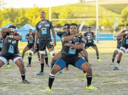  ?? Picture: SUPPLIED ?? IN YOUR FACE: WSU Sevens‘ Chumani Mjacu leads his team in their haka earlier this year. WSU is excited at the prospect of competing in the Varsity Cup.