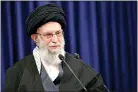  ??  ?? Supreme Leader Ayatollah Ali Khamenei addresses the nation in a televised speech Jan. 8 in Tehran, Iran (Office of the Iranian Supreme Leader via AP)