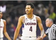  ?? Jessica Hill / Associated Press ?? UConn’s Jalen Adams.