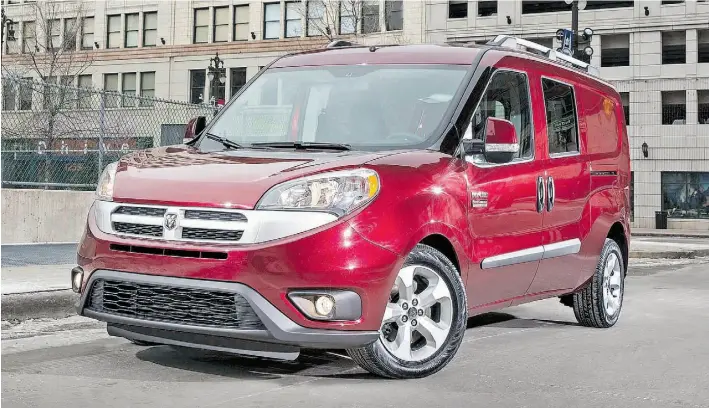  ?? PHOTOS: Chrysler ?? The Ram ProMaster City — smaller sibling of the full-sized ProMaster van, based on the Fiat Doblò — will go on sale at the end of this year as a 2015 model.