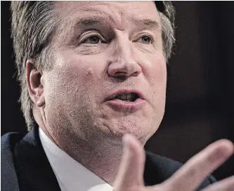  ?? ANDREW HARRER BLOOMBERG ?? Supreme Court nominee Brett Kavanaugh is shown above during his Senate Judiciary Committee confirmati­on hearing in Washington earlier this month.