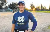  ?? Luca Evans Los Angeles Times ?? NOTRE DAME’S Ella Parker says breaking down her at-bats helps her understand the game better.