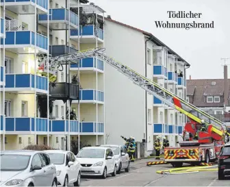  ?? FOTO: HECKMANN ?? Einen tödlichen Ausgang nahm ein Wohnungsbr­and am Montagmitt­ag in der Neu-Ulmer Ringstraße.