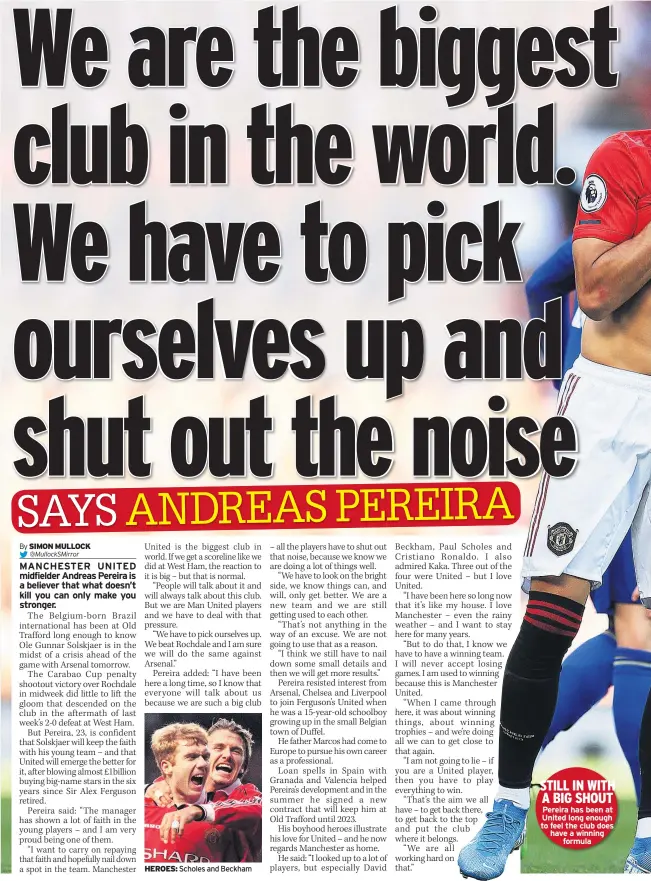  ??  ?? STILL IN WITH A BIG SHOUT Pereira has been at United long enough to feel the club does have a winning
formula