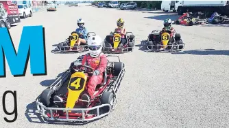  ??  ?? LEFT: These patrons are all geared up and ready to take on the Palisadoes Raceway Track.