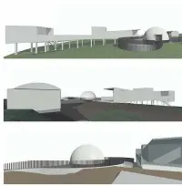  ??  ?? ■ How the domed planetariu­m at Kielder will look