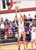  ?? Barbara Hall ?? Sonoravill­e senior Brant Bryant goes up for a rebound in the Phoenix’ win over Heritage Friday night in Region 7-4A action.