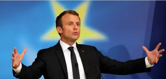  ??  ?? French President Emmanuel Macron delivering his speech to set out plans for reforming the European Union at the Sorbonne in Paris