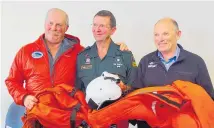  ?? Photo / Otago Daily Times ?? Lester Stevens, John Lambeth and Andrew Hefford, the crew of the crashed Southern Lakes Helicopter.
