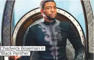  ??  ?? Chadwick Boseman in ‘Black Panther’.