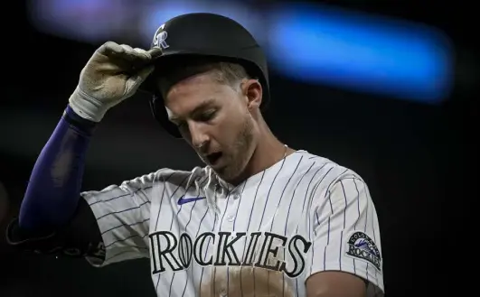  ?? Aaron Ontiveroz, The Denver Post ?? Colorado’s Ryan Mcmahon reacts to being the final out against Camilo Doval of the San Francisco Giants in the ninth inning of San Francisco’s 7-6 win at Coors Field on Monday night.