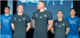  ?? Photo / Getty Images ?? All Blacks Rieko Ioane, Sam Cane, Sonny-Bill Williams, Aaron Smith and Anton Lienert-Brown at the jersey launch.