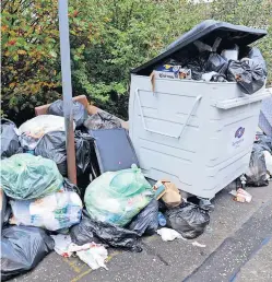  ?? ?? Litter problem
Fly-tipping at Brick Lane in Paisley last year