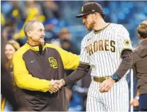  ?? K.C. ALFRED U-T ?? Padres Chairman Peter Seidler, here with Joe Musgrove, says he won’t characteri­ze what kind of manager this team needs.