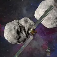  ?? NASA/Associated Press ?? DART is expected to zero in on the asteroid Monday, intent on slamming it head-on.