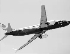  ??  ?? A Boeing 737 Max takes part in a flyng display at the first day of the 52nd Paris Air Show at Le Bourget airport near Paris, France. — Reuters photo