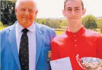  ??  ?? Left, M&amp;T junior organiser, Ian Jones, with best Junior Lady, Siobhan Grayson; M&amp;T captain John Phillips with winner Daniel Lynch