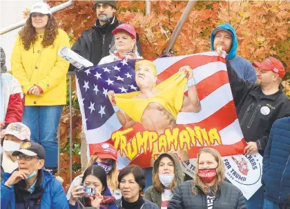  ?? RICKKINTZE­L/THE MORNING CALL ?? Supporters of President Donald Trump during a campaign rally Monday in Hanover Township, Northampto­n County.