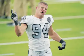  ?? KEYSTONE ?? Carl Nassib, 28 anni, gioca nei Las Vegas Raiders