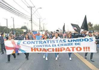  ?? / AGENCIA UNO ?? Parte de una manifestac­ión en Huachipato realizada durante el jueves último.