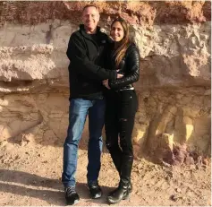  ??  ?? ARI HAROW and fiancee Talia Polack visit the Negev.