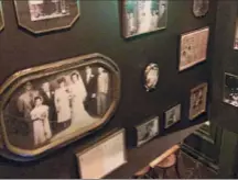  ??  ?? Family photos of ancestors of current and past owners line the stairwell walls at Rosanna’s in Albany.