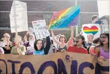  ?? NATHAN DENETTE THE CANADIAN PRESS ?? Students at Bloor Collegiate Institute in Toronto walked out of class Friday to protest sex-ed curriculum changes.