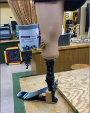  ?? Courtesy
isaBella allen ?? the final version of the prosthetic leg isabella allen designed and created for her teacher.