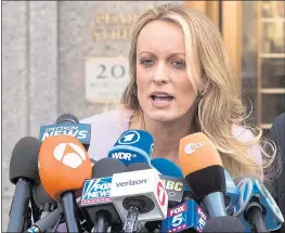  ?? THE ASSOCIATED PRESS FILE ?? Members of the legal sex industry came to the defense of Stormy Daniels, above, after lawyer Rudy Giuliani said she isn’t credible because of herwork as a porn actress.