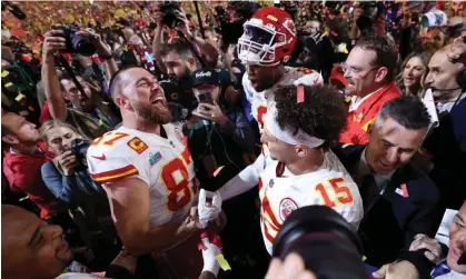  ?? Photograph: Gregory Shamus/Getty Images ?? The Kansas City Chiefs celebrate after their Super Bowl victory.