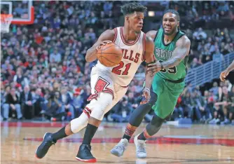  ?? DENNIS WIERZBICKI, USA TODAY SPORTS ?? The Bulls haven’t indicated they are willing to part with leading scorer Jimmy Butler, left.