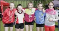  ??  ?? Camille Madden, Ava Foley, Alex Mulcahy, Tara Casey, Ailbhe Gordon from Greystones AC.