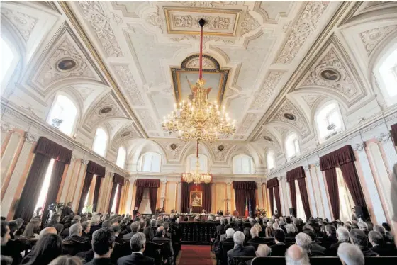  ??  ?? Sessão solene de abertura do ano judicial, que reúne todas as principais figuras da Justiça portuguesa