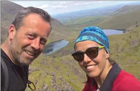  ??  ?? Jimmy Moore and Paola O’Connell took part in the charity climb of Carrauntoo­hill on Sunday, May 28. They were part of a group of 39 who fundraised for Kanturk Community Hospital and the Irish Cancer Society.