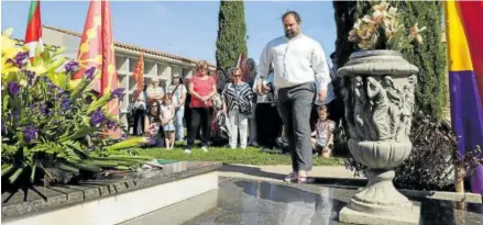  ?? Foto: EH Bildu ?? Acto de EH Bildu a favor de la república vasca ayer en el Parque de la Memoria de Sartaguda.