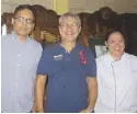  ??  ?? SMC media officer Jon Hernandez, Sulya proprietor Roy Empalmado, San Miguel Pure Foods chef supervisor Pam Obieta