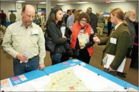  ?? DANIELLE LYNCH — FOR DIGITAL FIRST MEDIA ?? Chester County residents and municipal officials provided input on the draft Landscapes­3 map during a public meeting at the Henrietta Hankin Library in West Vincent on March 6.