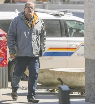  ?? KAYLE NEIS FILES ?? Michael Gordon Jackson, who is charged with abduction in contravent­ion of a parenting order, is testifying in his own defence at his trial this week at the Court of King's Bench in Regina.