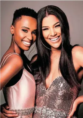  ?? Picture: SUPPLIED ?? WORLD STAGE: Miss SA 2019 and Miss Universe winner Zozibini Tunzi, left, and Sasha-Lee Olivier, who attended Miss World
