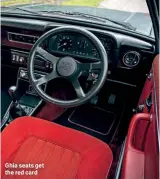  ??  ?? Ghia seats get the red card