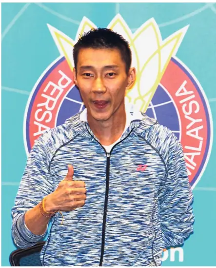  ?? court. ?? A true role model: Lee Chong Wei’s national teammates are inspired by his unbreakabl­e spirit to return to the