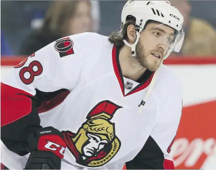  ?? AL CHAREST/POSTMEDIA ?? Mike Hoffman, a restricted free agent who scored 29 goals and made $2 million last season, is due for a raise with the Ottawa Senators. No one knows what he is demanding.
