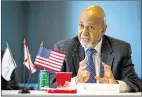  ?? ALLEN EYESTONE / THE PALM BEACH POST ?? Alcee Hastings speaks Wednesday, during his first visit to the Port of Palm Beach as its new “pitchman.”