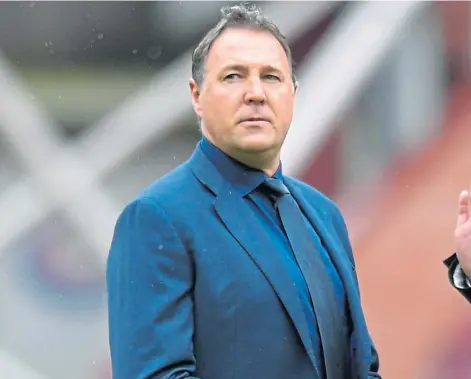  ?? ?? GETTING BETTER: Malky Mackay sees a huge improvemen­t in the Staggies’ defence as they charge up the league.