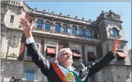  ?? David Guzman / EFE / TNS ?? The new president of Mexico, Andres Manuel Lopez Obrador, arrives at the National Palace in Mexico City on Saturday.