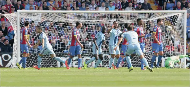  ?? Picture: REUTERS ?? THE ZARATE KID: West Ham United’s Mauro Zarate (second from left) celebrates scoring a goal against Crystal Palace during their English Premier League soccer match at Selhurst Park in London yesterday. The Hammers dominated all facets of the game and...