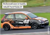  ??  ?? Mcdonnell won in hastily rebuilt Ford Fiesta ST