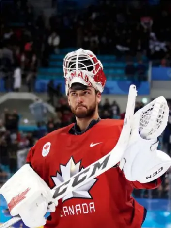  ??  ?? Montreal’s Kevin Poulin has been unbeatable for Team Canada just when the squad needs it. In his last nine periods, he’s faced 65 shots and hasn’t allowed a goal. Bruce Bennett/ Getty Images